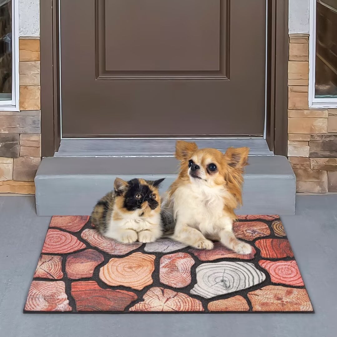 Heeneeso XZ11 Outdoor Rug Checkered Door Mat, Machine Washable Doormat Indoor Absorbent