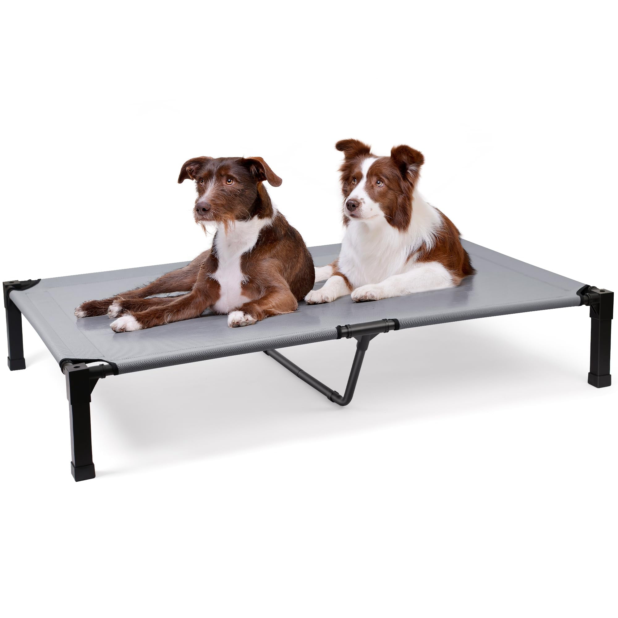 Heeyoo Elevated Dog Bed, Cooling Raised Pet Cot with Chew Proof Washable Breathable Mesh and Metal Frame, Portable Dog Cot Bed with No-Slip Feet for Outdoor or Indoor Use