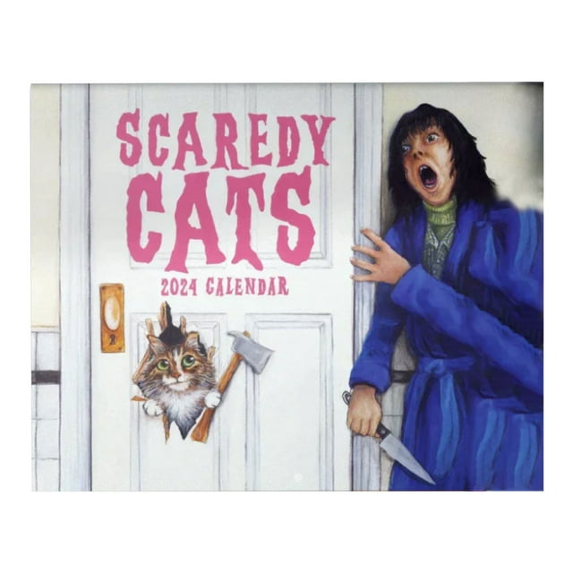 Hefengsx PRE Scaredy Cats 2025 Monthly Calendar Movie Cat Parody 12