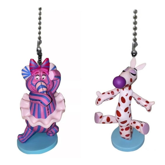 Heffalump Woozle Lumpy & Woozle Pink Polka PVC Fan Lamp Pull Chain Figure Pooh New