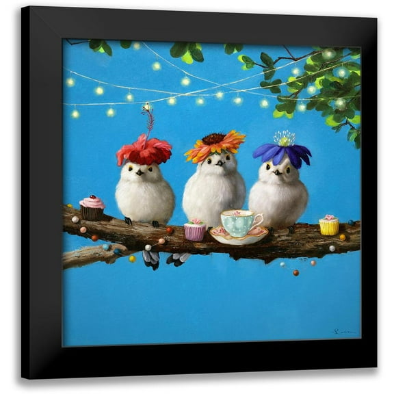 Heffernan, Lucia 12x12 Black Modern Framed Museum Art Print Titled - Garden Party