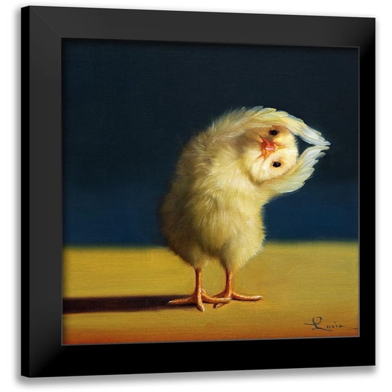 Heffernan, Lucia 12x12 Black Modern Framed Museum Art Print Titled - Yoga Chick Half Moon