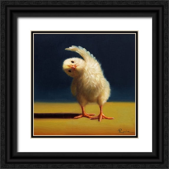 Heffernan, Lucia 12x12 Black Ornate Wood Framed with Double Matting Museum Art Print Titled - Yoga Chick Standing Side Bend