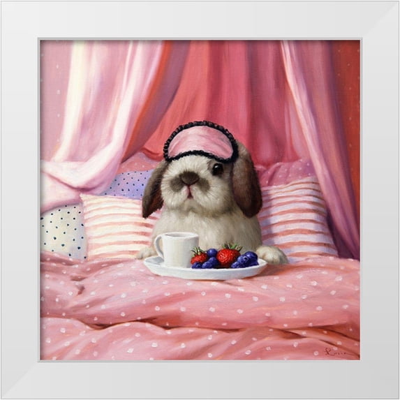 Heffernan, Lucia 12x12 White Modern Wood Framed Museum Art Print Titled - Breakfast In Bed
