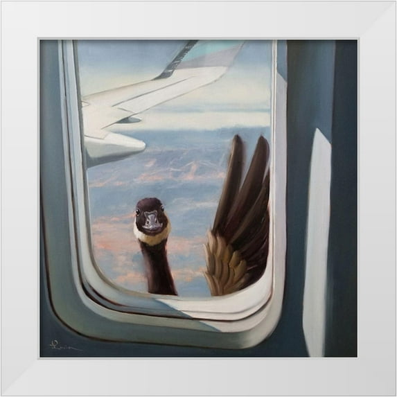 Heffernan, Lucia 12x12 White Modern Wood Framed Museum Art Print Titled - Friendly Skies