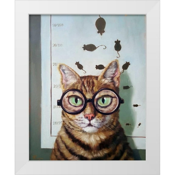 Heffernan, Lucia 12x14 White Modern Wood Framed Museum Art Print Titled - Feline Cat Exam
