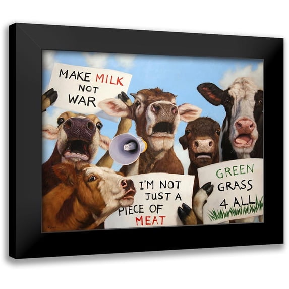 Heffernan, Lucia 14x12 Black Modern Framed Museum Art Print Titled - Political Moooovement