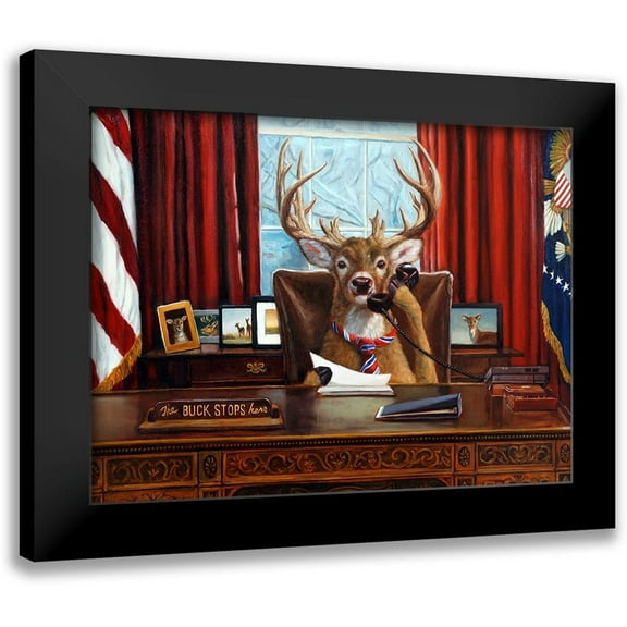 Heffernan, Lucia 14x12 Black Modern Framed Museum Art Print Titled - The Buck Stops Here