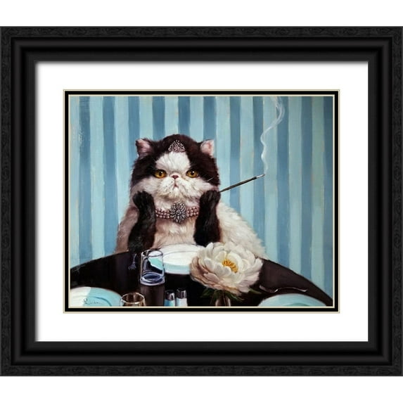 Heffernan, Lucia 14x12 Black Ornate Wood Framed with Double Matting Museum Art Print Titled - Breakfast at TiffanyÃs