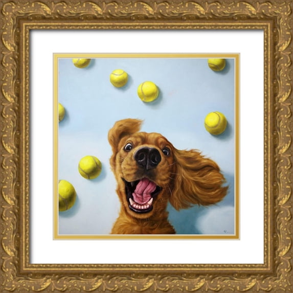 Heffernan, Lucia 15x15 Gold Ornate Wood Framed with Double Matting Museum Art Print Titled - Ball Boy