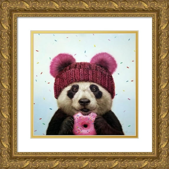 Heffernan, Lucia 15x15 Gold Ornate Wood Framed with Double Matting Museum Art Print Titled - First Bite