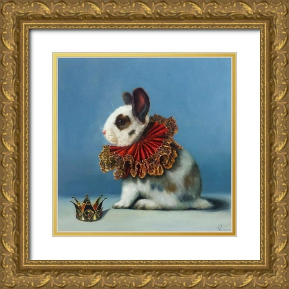 Heffernan, Lucia 15x15 Gold Ornate Wood Framed with Double Matting Museum Art Print Titled - Queen of Hearts