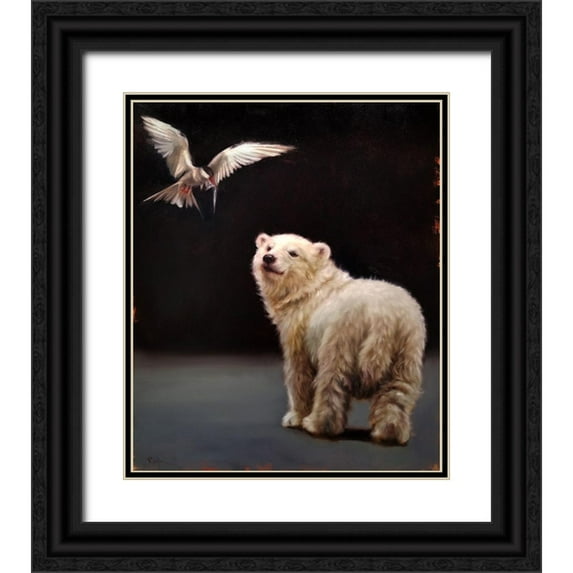 Heffernan, Lucia 15x17 Black Ornate Wood Framed with Double Matting Museum Art Print Titled - Making Friends