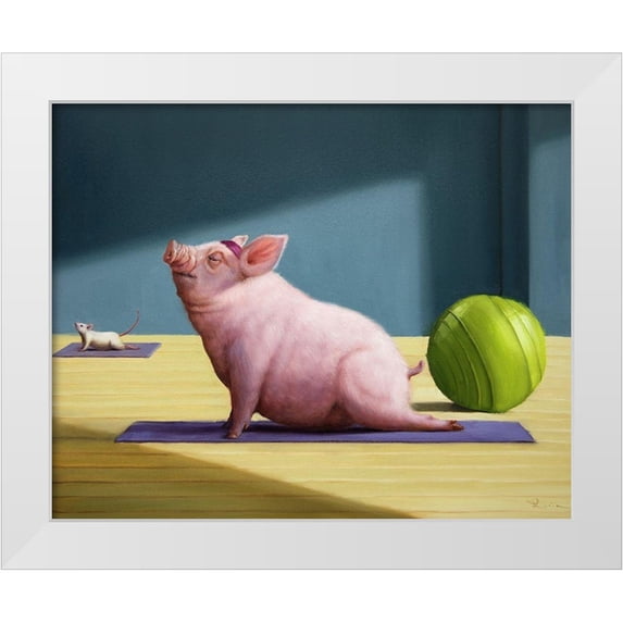 Heffernan, Lucia 18x15 White Modern Wood Framed Museum Art Print Titled - Yoga With Friends