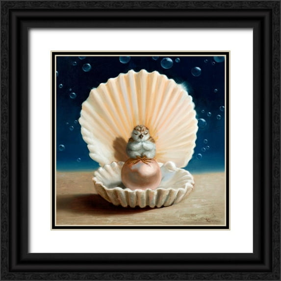 Heffernan, Lucia 20x20 Black Ornate Wood Framed with Double Matting Museum Art Print Titled - The World Is Your Oyster