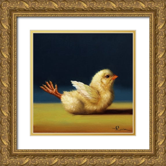 Heffernan, Lucia 20x20 Gold Ornate Wood Framed with Double Matting Museum Art Print Titled - Yoga Chick Locust