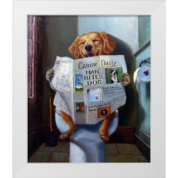 Heffernan, Lucia 20x23 White Modern Wood Framed Museum Art Print Titled - Dog Gone Funny