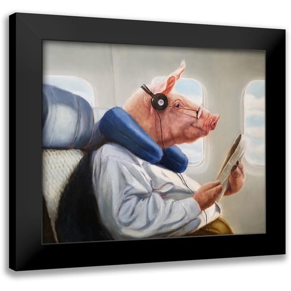 Heffernan, Lucia 23x20 Black Modern Framed Museum Art Print Titled - When Pigs Fly No. 2