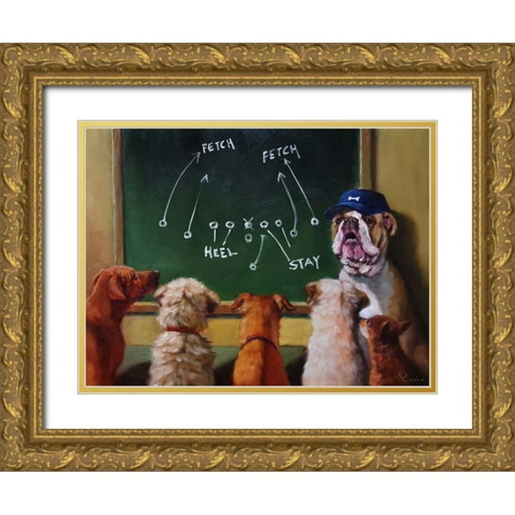 Heffernan, Lucia 24x19 Gold Ornate Wood Framed with Double Matting Museum Art Print Titled - Game Plan