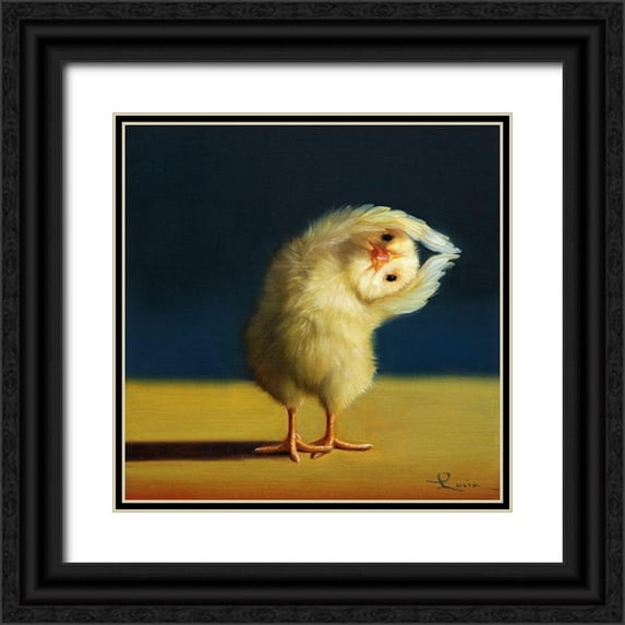 Heffernan, Lucia 26x26 Black Ornate Wood Framed with Double Matting Museum Art Print Titled - Yoga Chick Half Moon