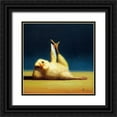 thumbnail image 1 of Heffernan, Lucia 26x26 Black Ornate Wood Framed with Double Matting Museum Art Print Titled - Yoga Chick Side Leg Lift, 1 of 4