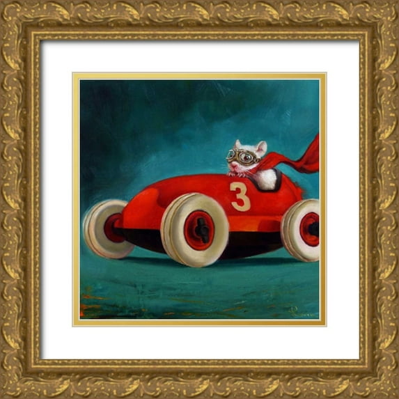 Heffernan, Lucia 26x26 Gold Ornate Wood Framed with Double Matting Museum Art Print Titled - Speed Racer