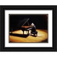 thumbnail image 1 of Heffernan, Lucia 32x24 Black Ornate Wood Framed with Double Matting Museum Art Print Titled - Little Pianist, 1 of 4
