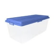 thumbnail image 1 of Hefty, 113 Quart Clear Storage Bin, Latched Storage Container, with Smoke Blue HI-RISE Lid, 1 of 7