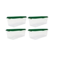 thumbnail image 1 of Hefty 113 Quart Clear Plastic Latched Christmas Storage Container, HIRISE Green Lid, Set of 4, 1 of 5
