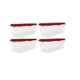 thumbnail image 1 of Hefty 113 Quart Clear Plastic Latched Christmas Storage Container, HIRISE Red Lid, Set of 4, 1 of 5