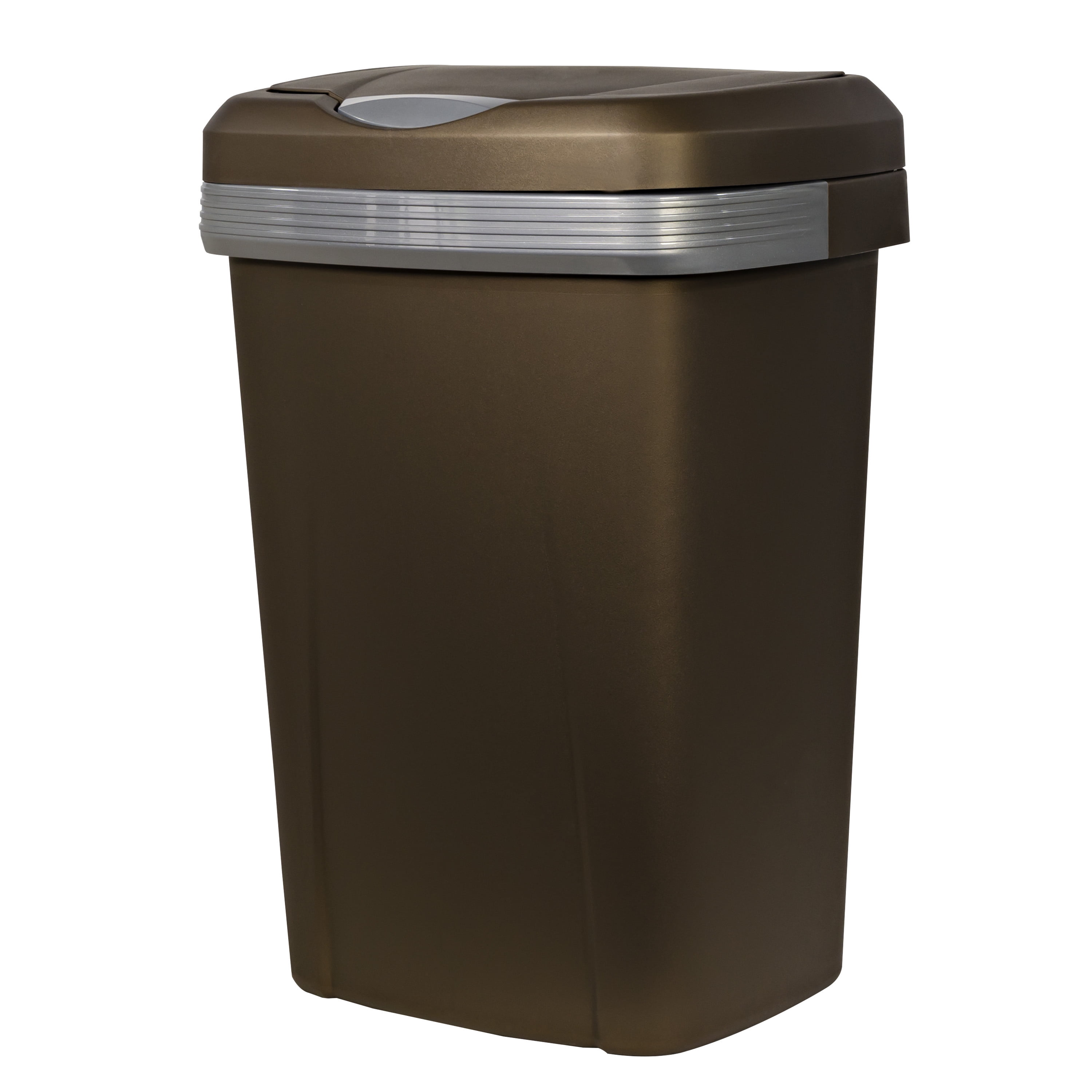 Hefty 12.1 Gal. Premium Touch Top Trash Can, Bronze