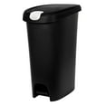 thumbnail image 1 of Hefty Kitchen Trash Can, 12 Gallon Plastic Slim Step Garbage Bin with Locking Foot Pedal Lid, Black, 1 of 8
