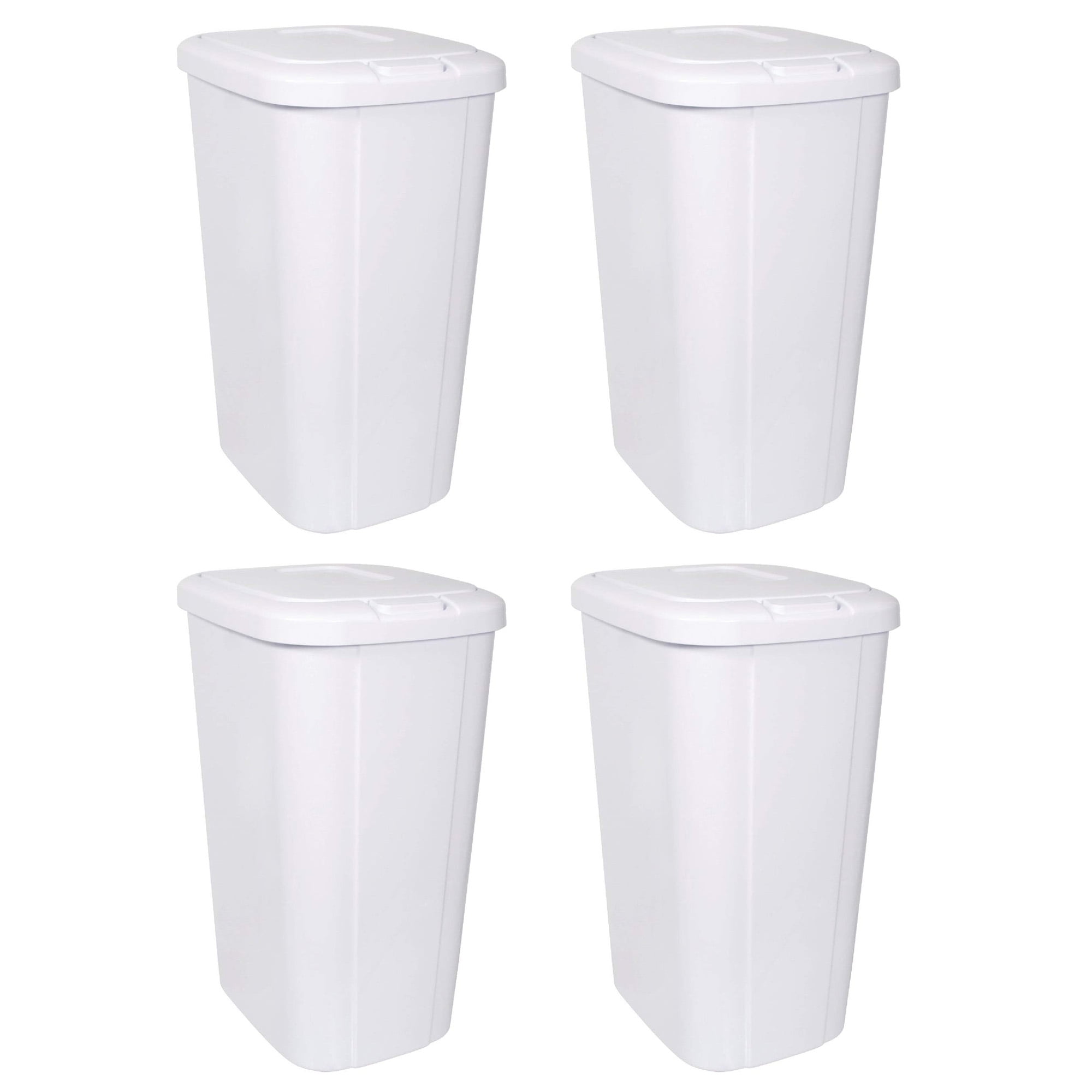 Hefty 13.3 Gallon Touch Top Trash Can with Spring Loaded Lid, 4 Pack