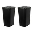 thumbnail image 1 of Hefty 13.3 Gallon Trash Can, Plastic Touch Top Kitchen Trash Can, Black (2 Pack), 1 of 9