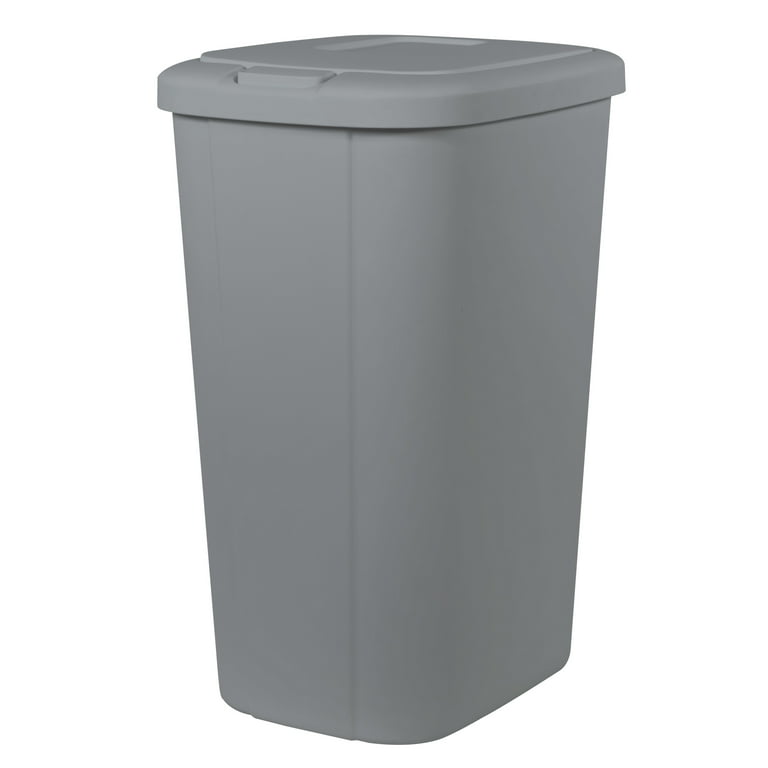 Trash Can Garbage 13 Gallon Bin Touch Lid Spring Loaded Kitchen Black Tall  Slim