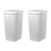 2-Pack Hefty 13.3-Gallon Kitchen Touch Top Trash Can with Decorative Texture
