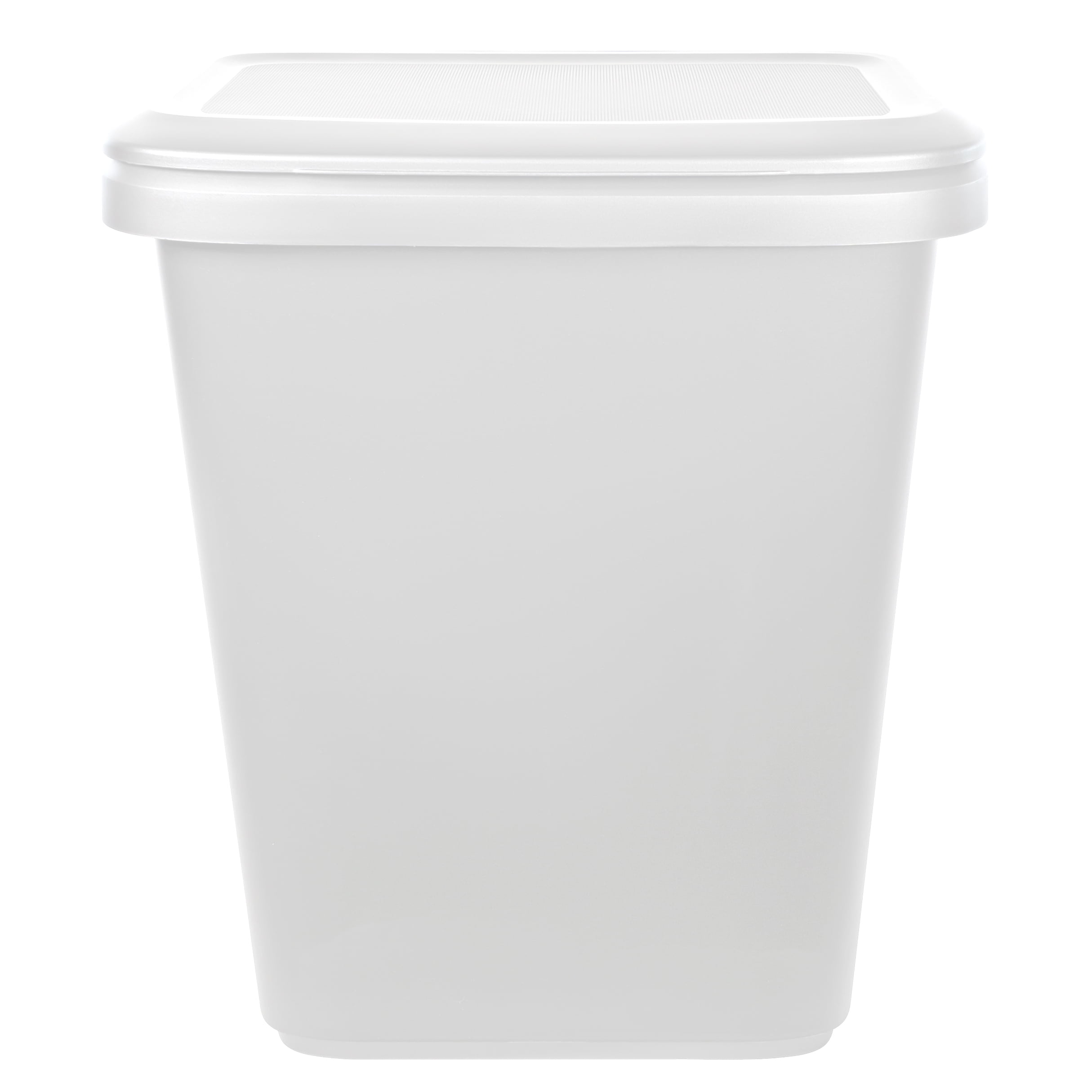 2.4 Gal. Cream White Rectangular Plastic Trash Can with Push On Lid  HPXWDPDI02 - The Home Depot