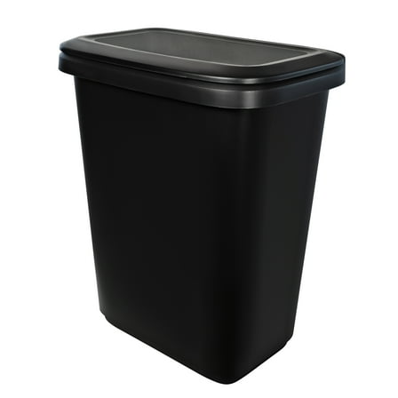 Hefty Kitchen Trash Can, 20.4 Gallon Plastic Recycling Two Compartment Garbage Bin with Lift Top Lid, Black