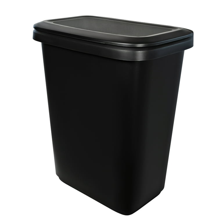 Hefty 20.4 Gallon Dual Plastic Kitchen Trash Can, Black