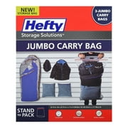 Hefty 3 Heavy Duty Jumbo Carry Bags, Closet Organizer, Adults and Tweens