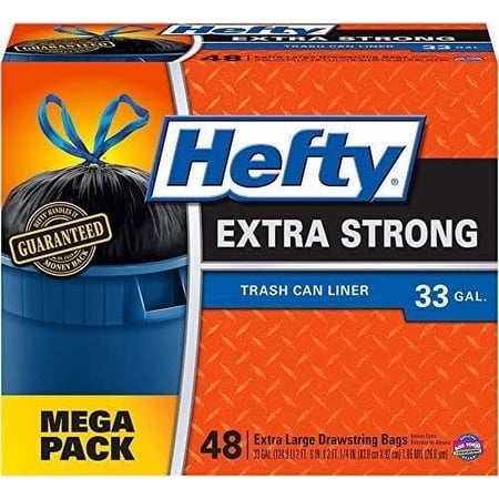 Hefty Strong Large Trash Bags - 33 Gallon, 48 Count