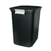 Hefty Kitchen Trash Can, 7.7 Gallon Plastic Lift Top Garbage Bucket Bin with Lid and Lock, Black