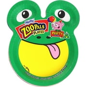Hefty 7.75 in Paper Green Zoo Pals Party Plates with Dipping Compartments, 20 Pieces
