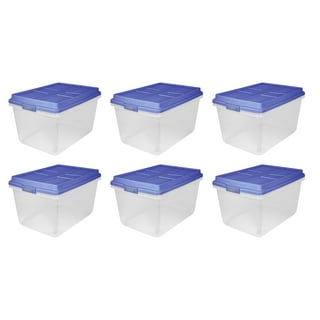 Hefty Medium 16.5-Gallons (66-Quart) Clear Base with White Lid Tote with  Latching Lid in the Plastic Storage Containers department at