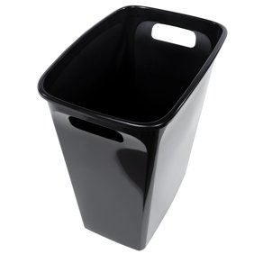 Hefty Kitchen Trash Can, 8.8 Gallon Plastic Open Top Garbage Bucket Bin with No Lid, Black