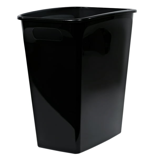 Hefty 8.8 Gallon Trash Can, Plastic Handled Office Trash Can, Black