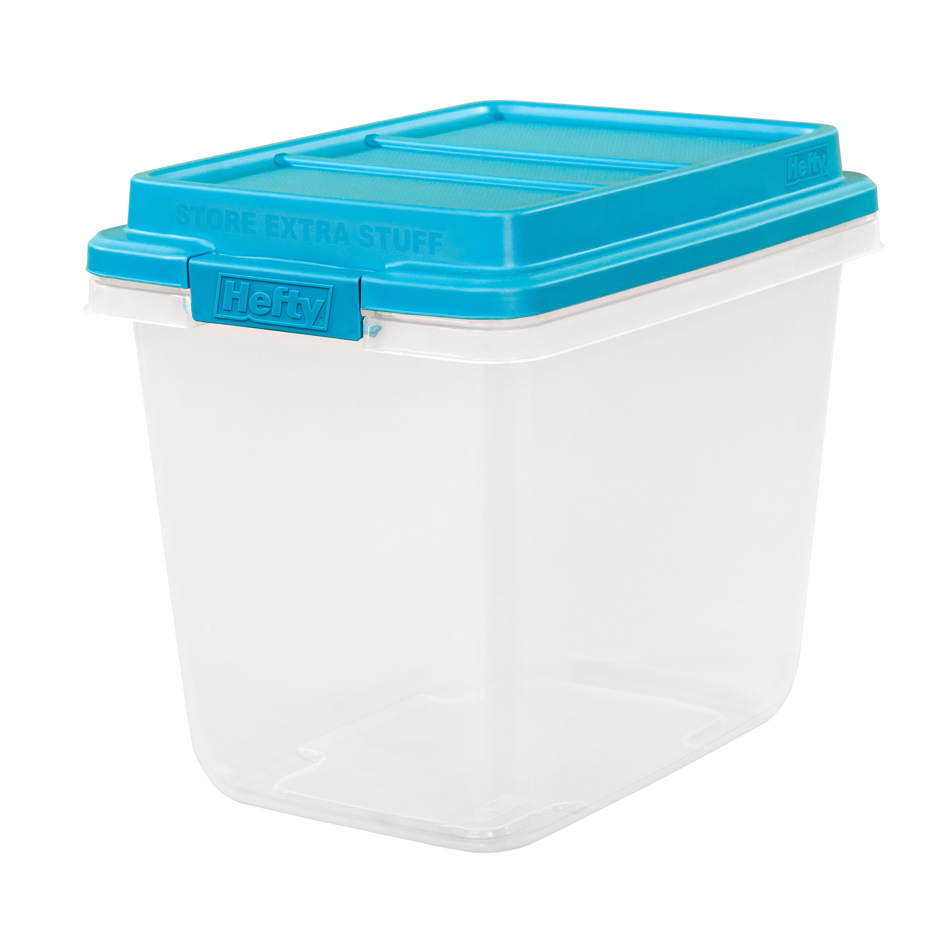 Hefty 8-Pack Small 3.75-Gallons (15-Quart) Clear-white-blue Weatherproof  Tote with Latching Lid at