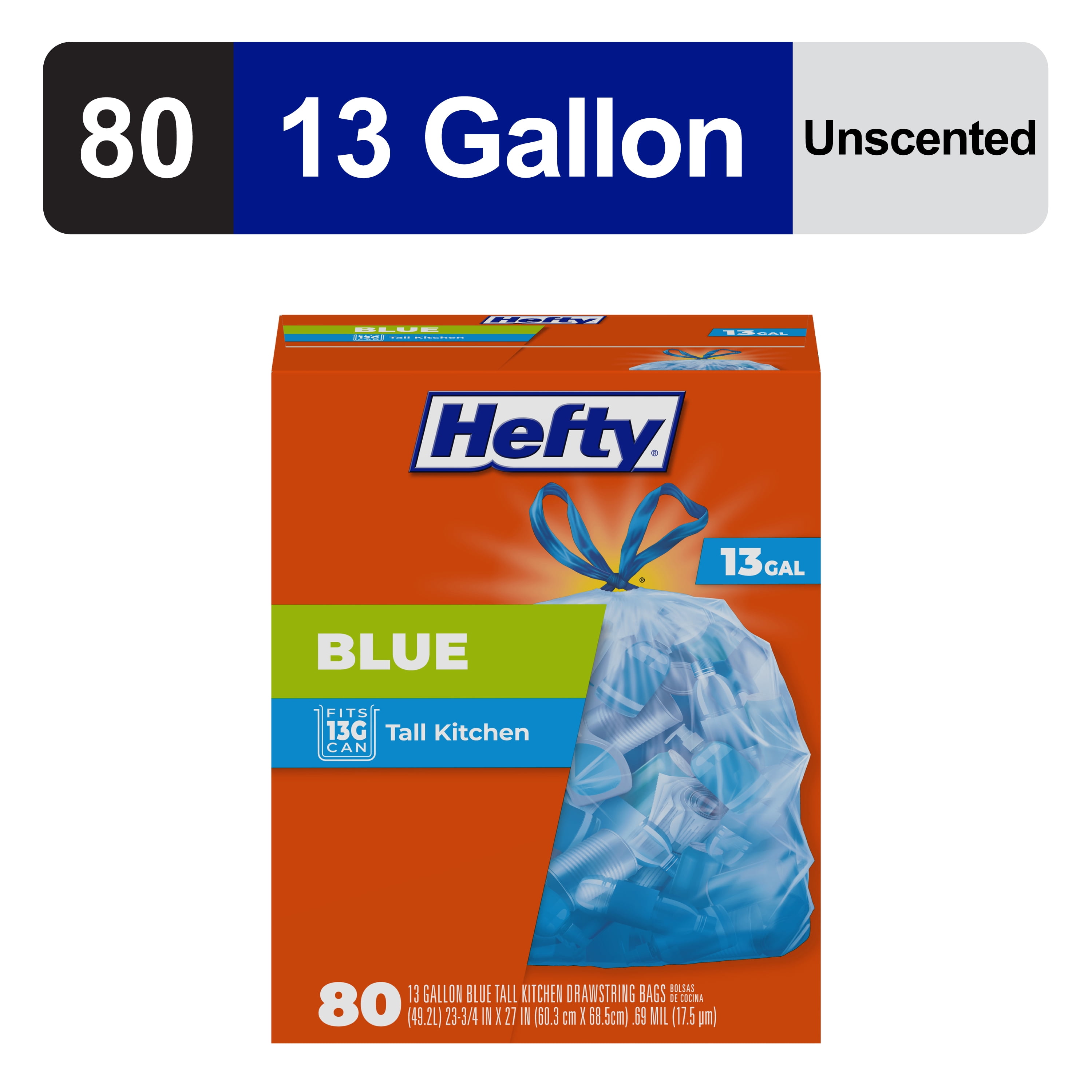 Hefty blue recycling bags sale