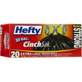 thumbnail image 1 of Hefty Cinch Sak Extra Large Strong Trash Bags, 33 Gallon, Black 20 ea (Pack of 4), 1 of 1