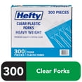 thumbnail image 1 of Hefty Clear Heavy Weight Plastic Forks, 300 Count, 1 of 5